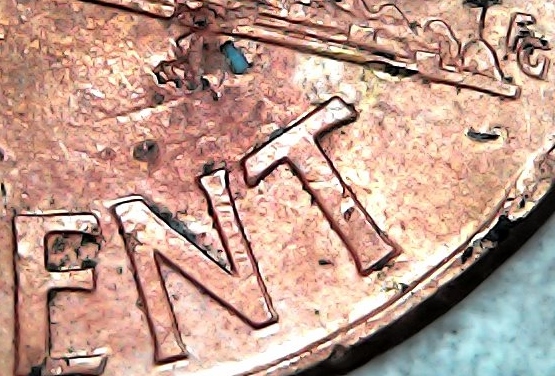 2000-Penny-With-Severe-Mint-Damage-Withddo-&md!