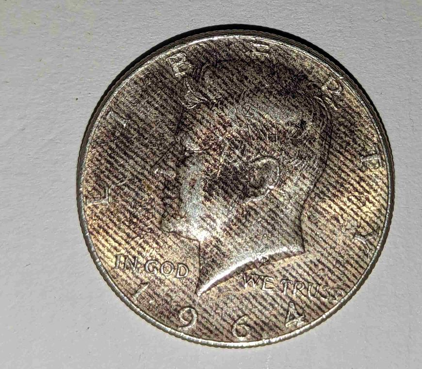 1964-Half-Dollar-With-Many-Parallel-Stripes