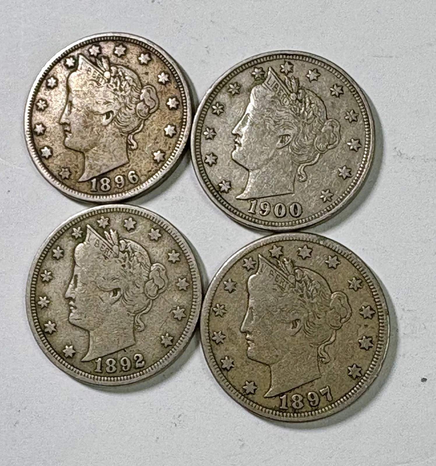 1892-1896-1897-&-1900-Liberty-Nickel-Lot---General-Opinion