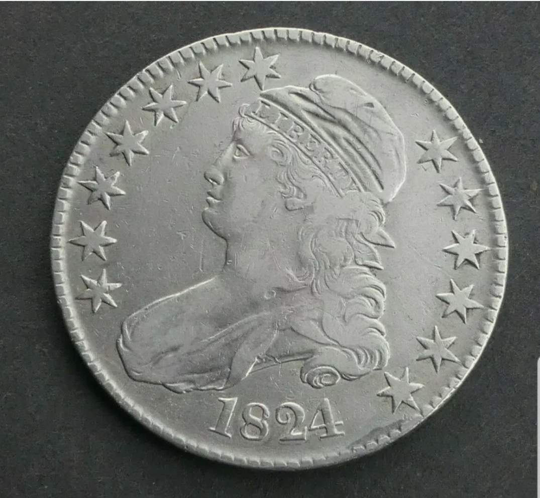 Half-Dollar-1824-50-C.-Capped-Bust----1824/1?-And-F-Or-VF?