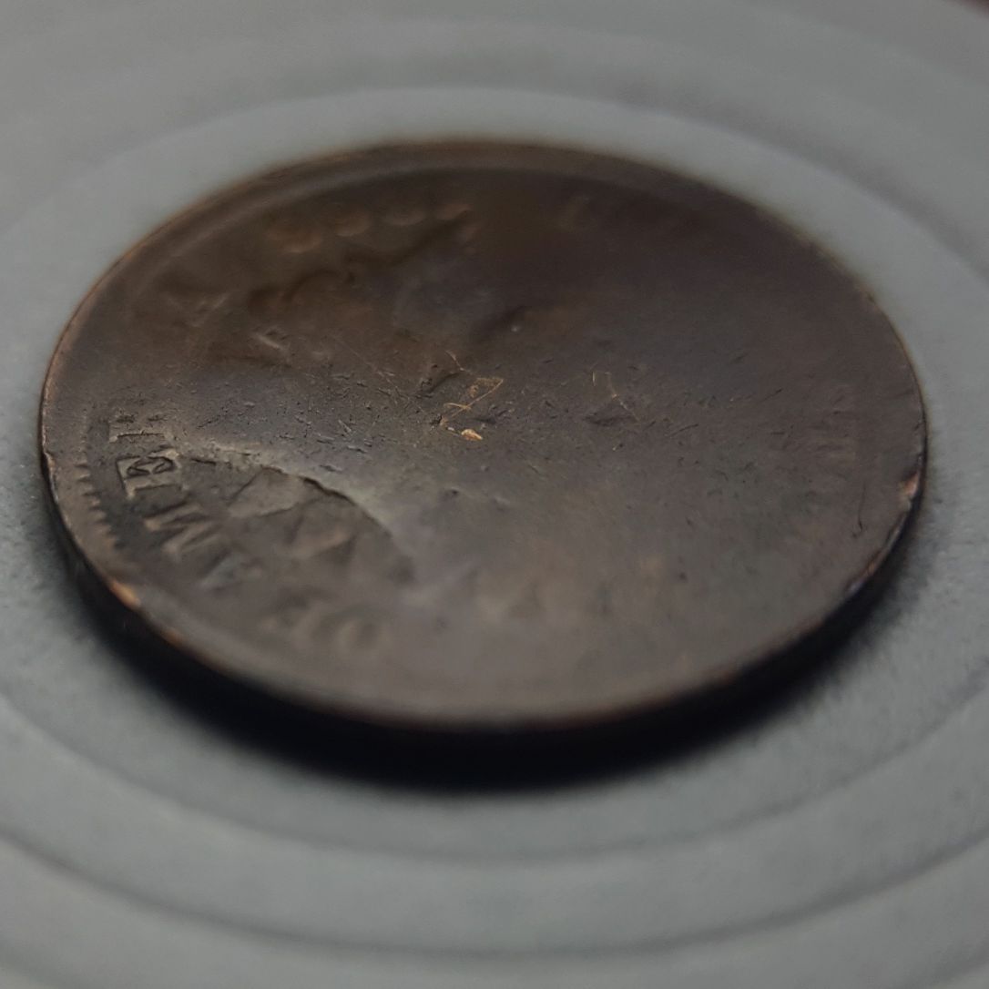 1866-Indian-Head----Die-Break-,-Cud-Or-Damage?