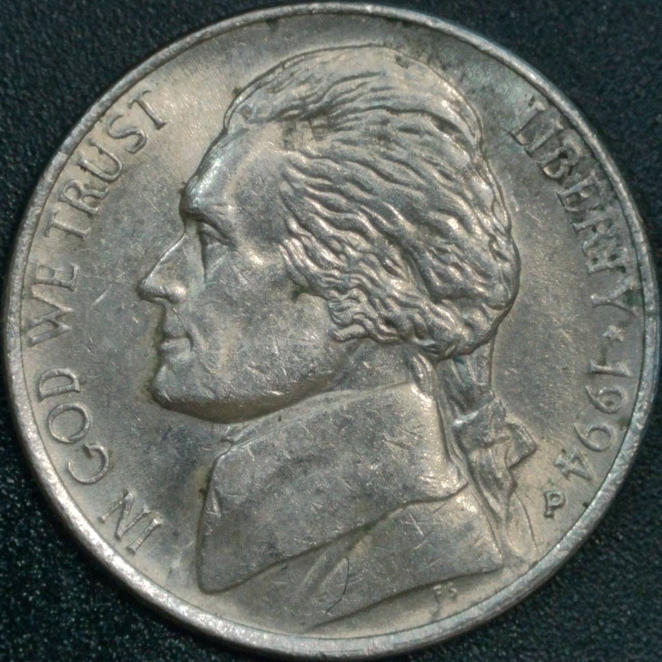 1994-P-Jefferson-Nickel:-Spike-Head
