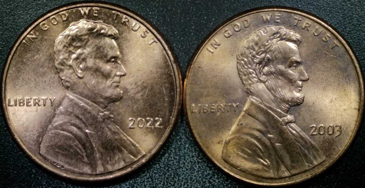 2022-&-2003-Cent:-A-Couple-Of-Odd-Reverse-Die-Cracks
