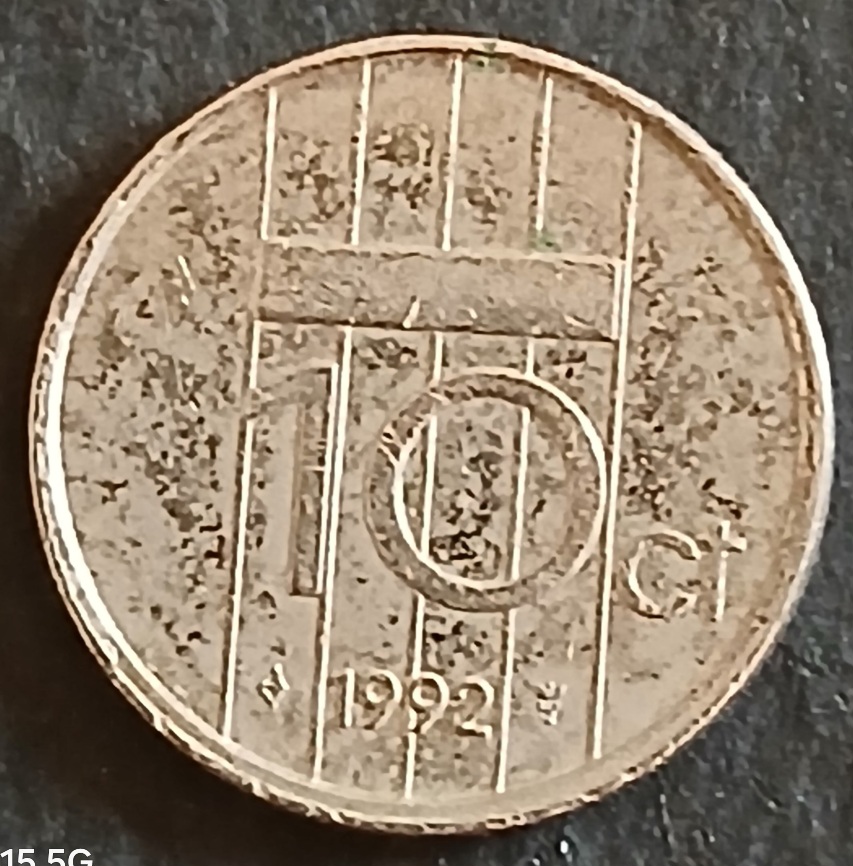 Nederlands-1992-10-Cents-Double-Rim/-Off-Centre.