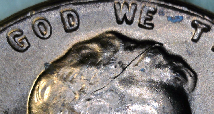1960-P-LMC-Vertical-Almost-Bilateral-Die-Crack-Down-Lincoln!