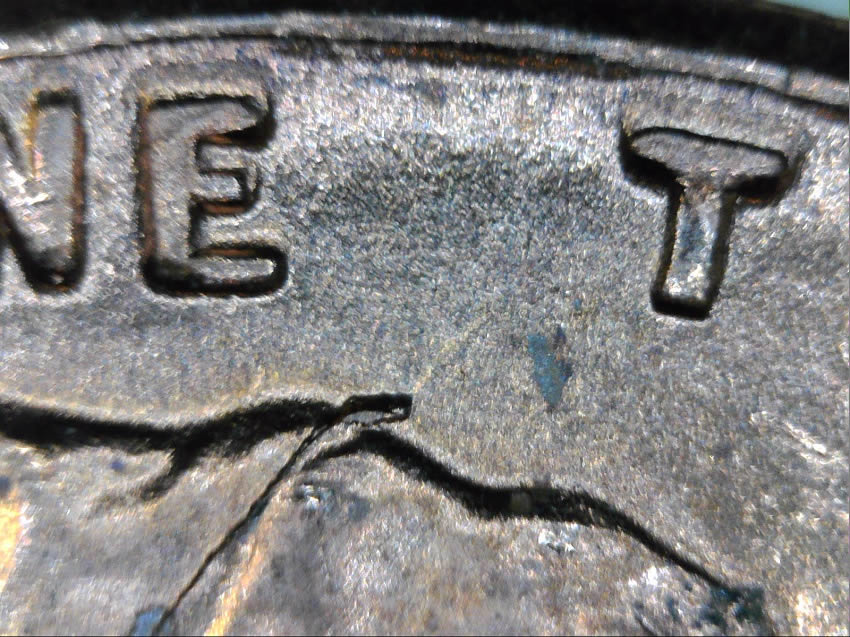 1960-P-LMC-Vertical-Almost-Bilateral-Die-Crack-Down-Lincoln!