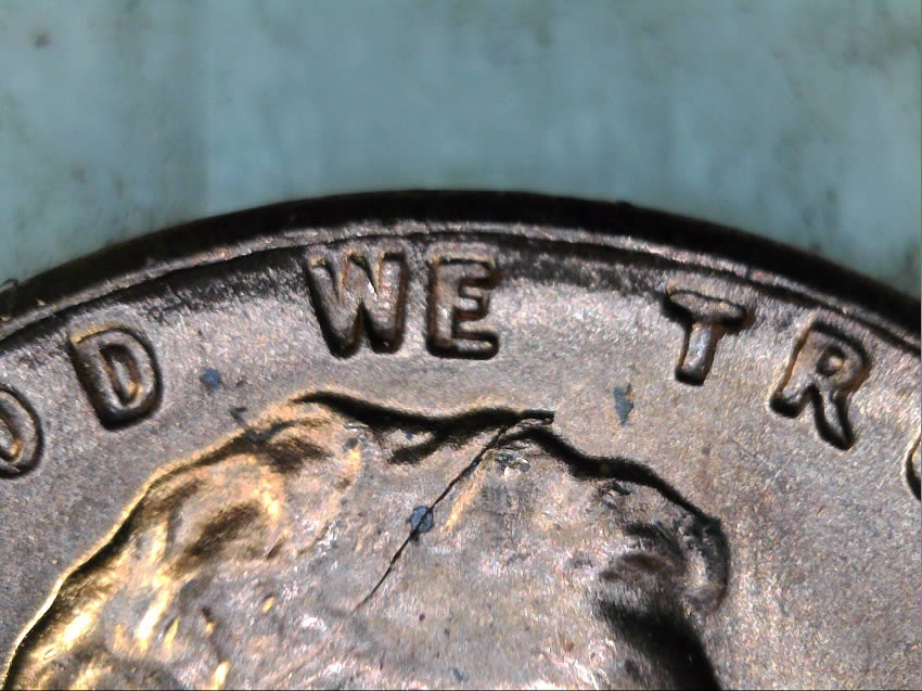1960-P-LMC-Vertical-Almost-Bilateral-Die-Crack-Down-Lincoln!