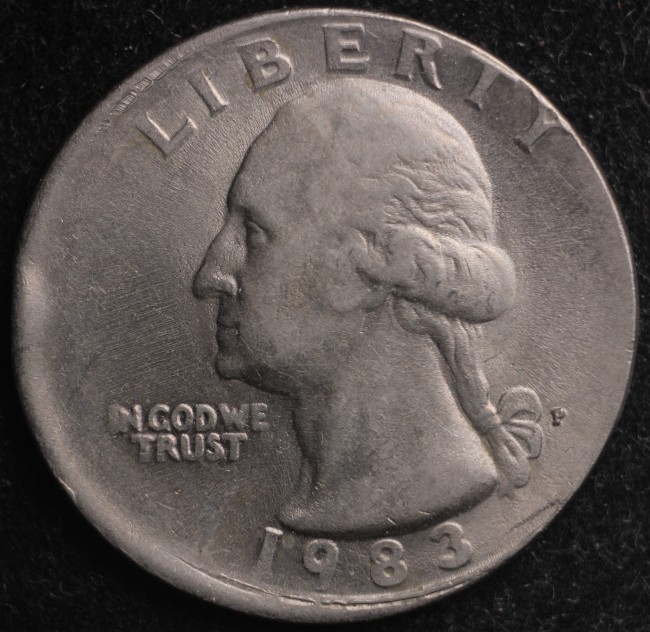 1983-Washington-25c-P-Off-Center-Strike-To-Left