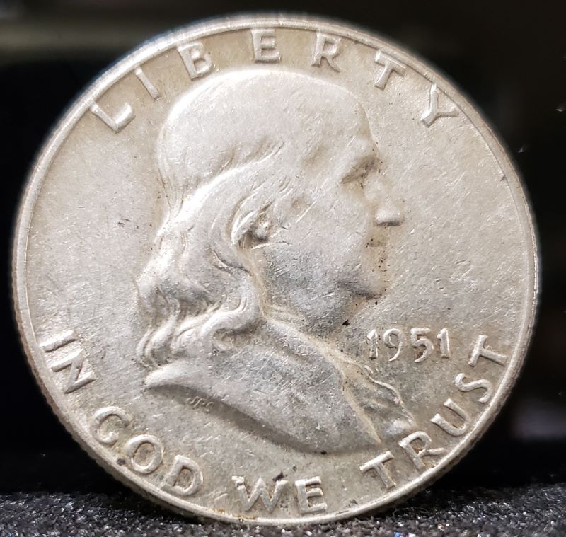 1951-Franklin-Half-Dollar,-Grade-Please