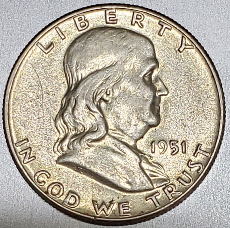 1951-Franklin-Half-Dollar,-Grade-Please