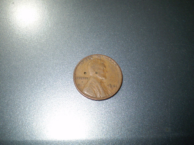 1941-Lincoln-Cent-With-Rockwell-Hardness-Test?