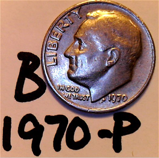 1970-P-Roosevelt-Dime,-FS-901-X-3-And-A-1970-D