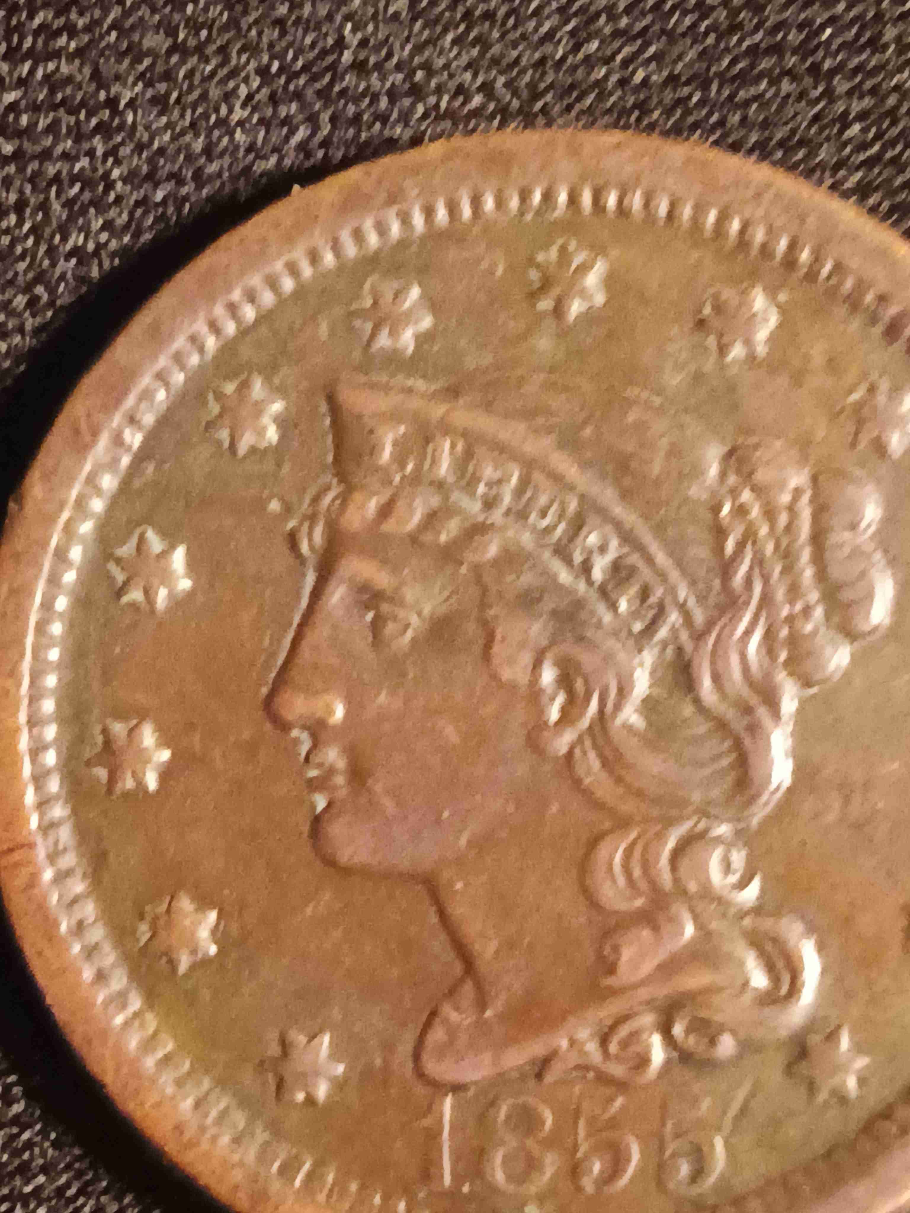 What's-This-Stuff-On-My-1855-Braided-Hair-Liberty-Large-Cent?