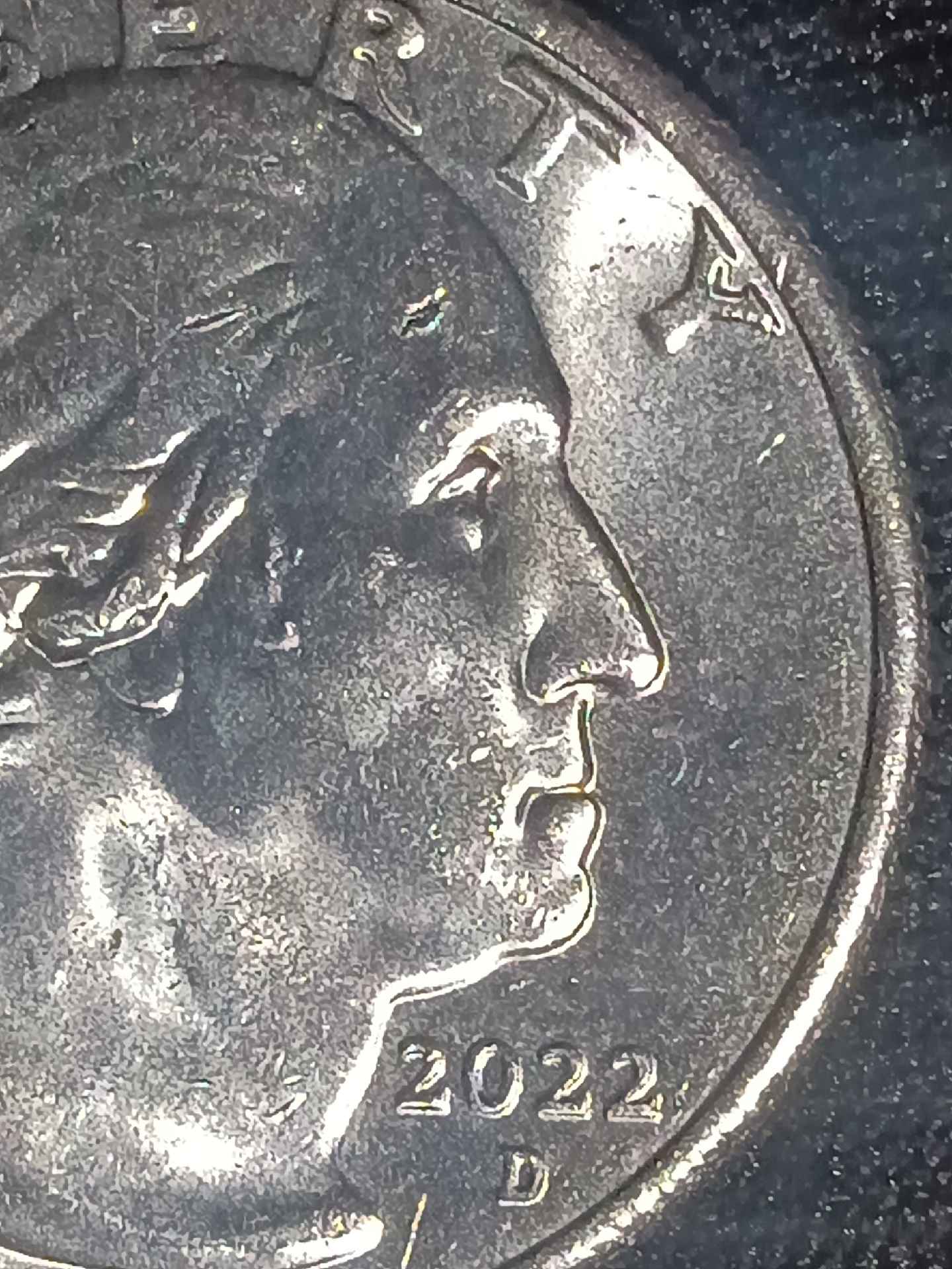 Strange-Mark-On-Obverse-Of-2022-D-Quarter.