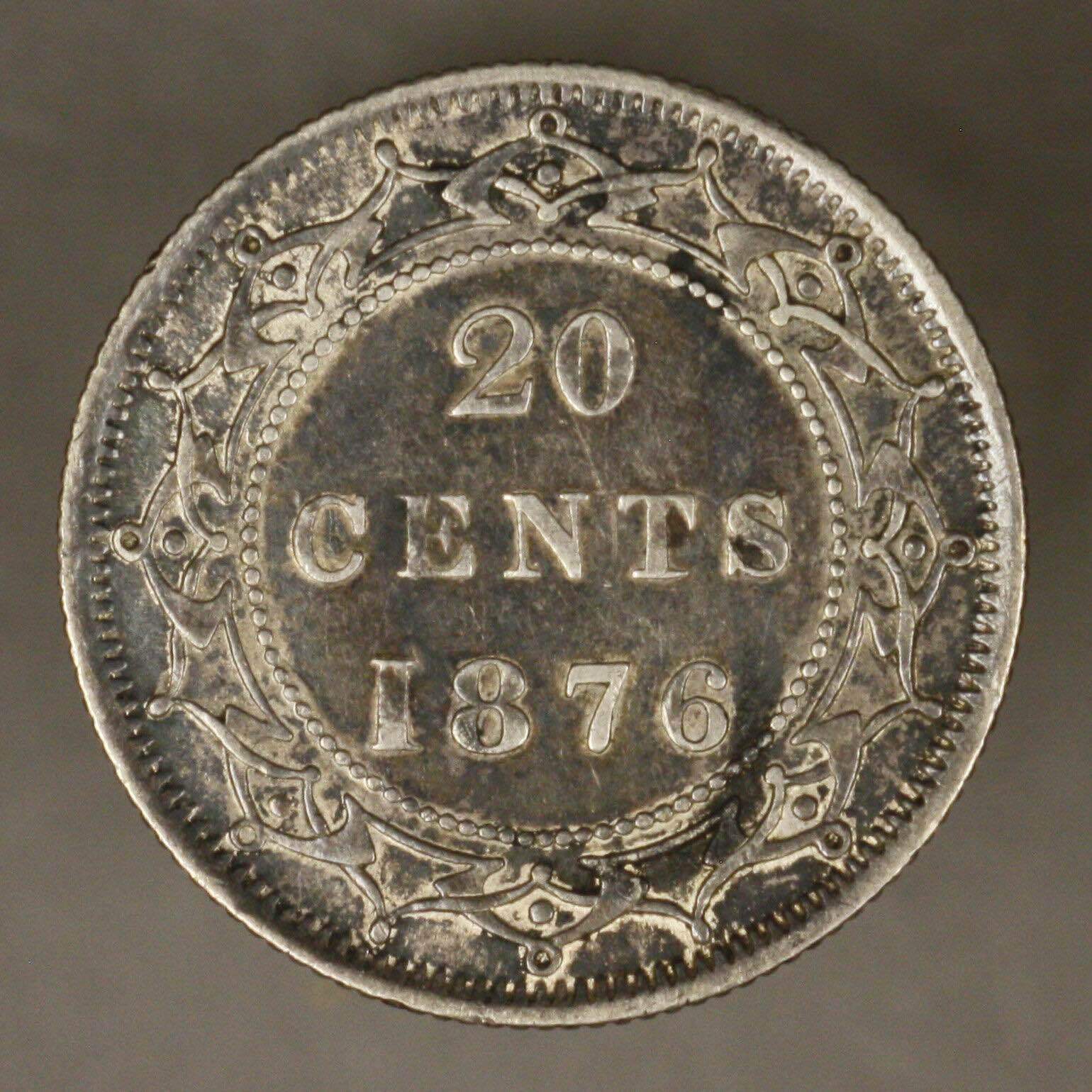 Cleaned-Or-Just--Unusual-Toning?-1876-20-Cents