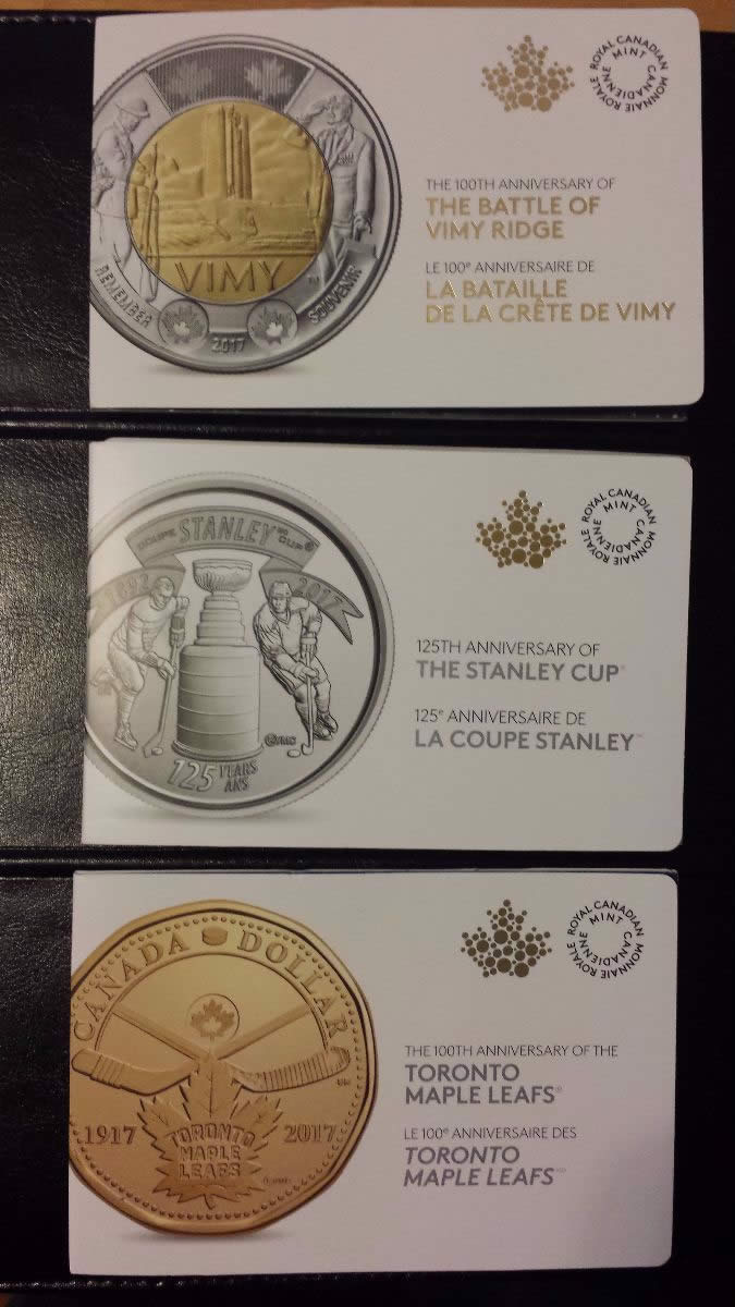 Maple-Leafs-100th-Loonie,-$3-And-$20