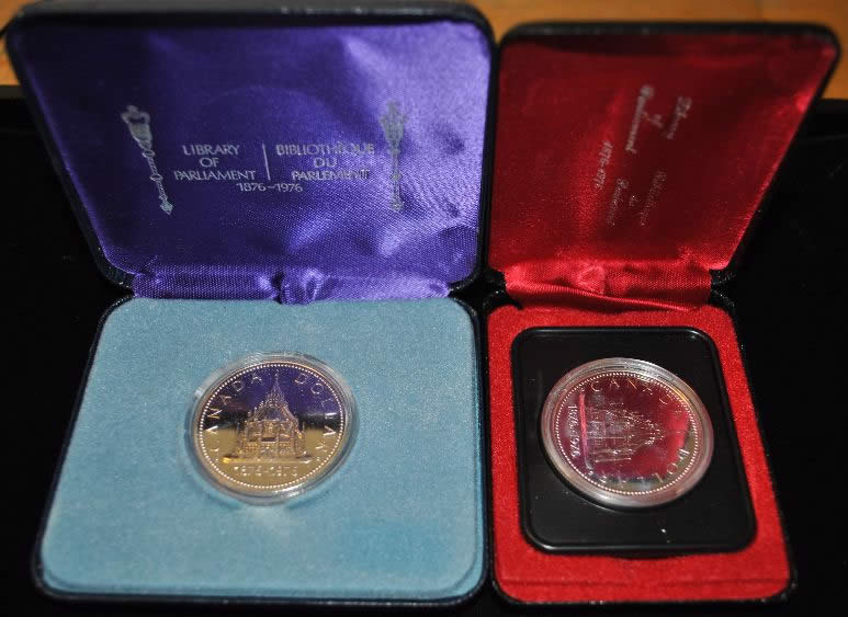 1976-Library-Of-Parliament-Silver-Dollar-With-VIP-Case