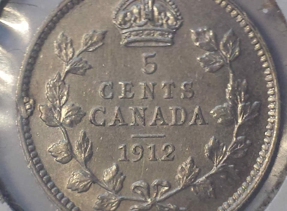 1912-5-Cents-With-Lamination-On-Denticles