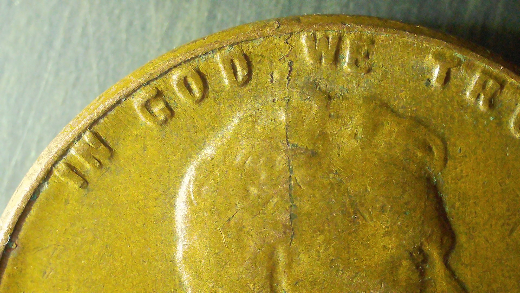 1955-LWC-Possible-Struck-Thru-Or-Lamination-On-Obverse