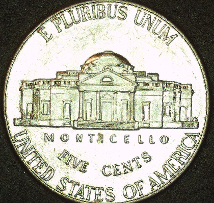 2021-P-Nickel-With-Die-Chips-Of-Left-Side-Of-Monticello-And-Faint-Beehive