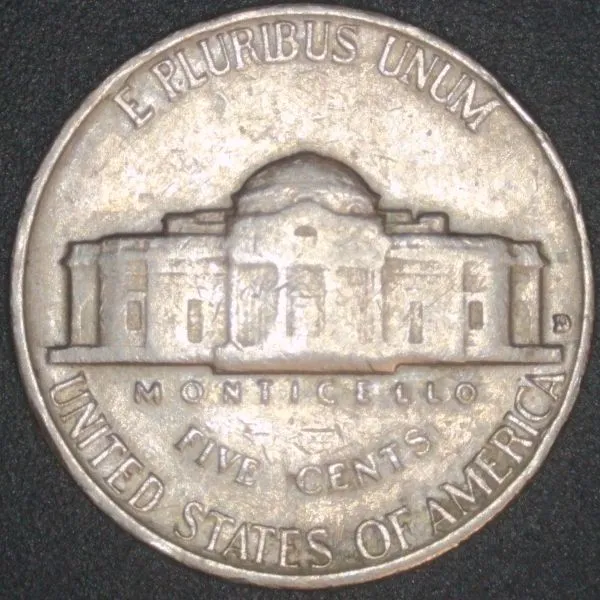 1961-D-Jefferson-Nickel-/-Bar-E