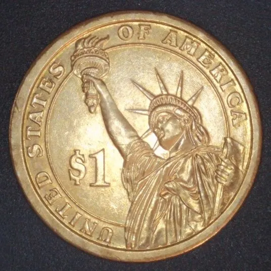 2008-P-Presidential-Dollar,-A-Jackson-/-Field-Restricted-Struck-Through,-Hubbed-In-Debris-?
