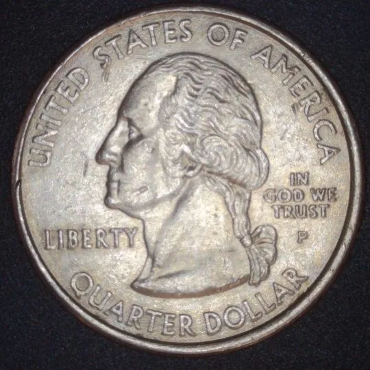 2001-P-KY-Quarter-/-Arching-Rim-To-Rim-Die-Crack-Aka-Pre-Cud