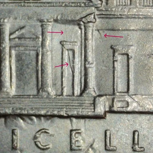 2007-P-Jefferson-Nickel-Trifecta-/-Die-Clash,-Struck-Through-Grease,-Ffd