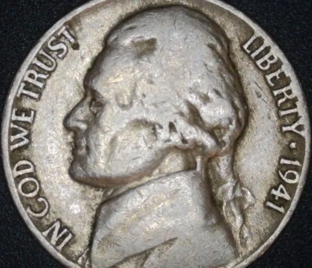 1941-P-Jefferson-Nickel-/-Phantom-Of-The-Opera-/-Lamination-Error