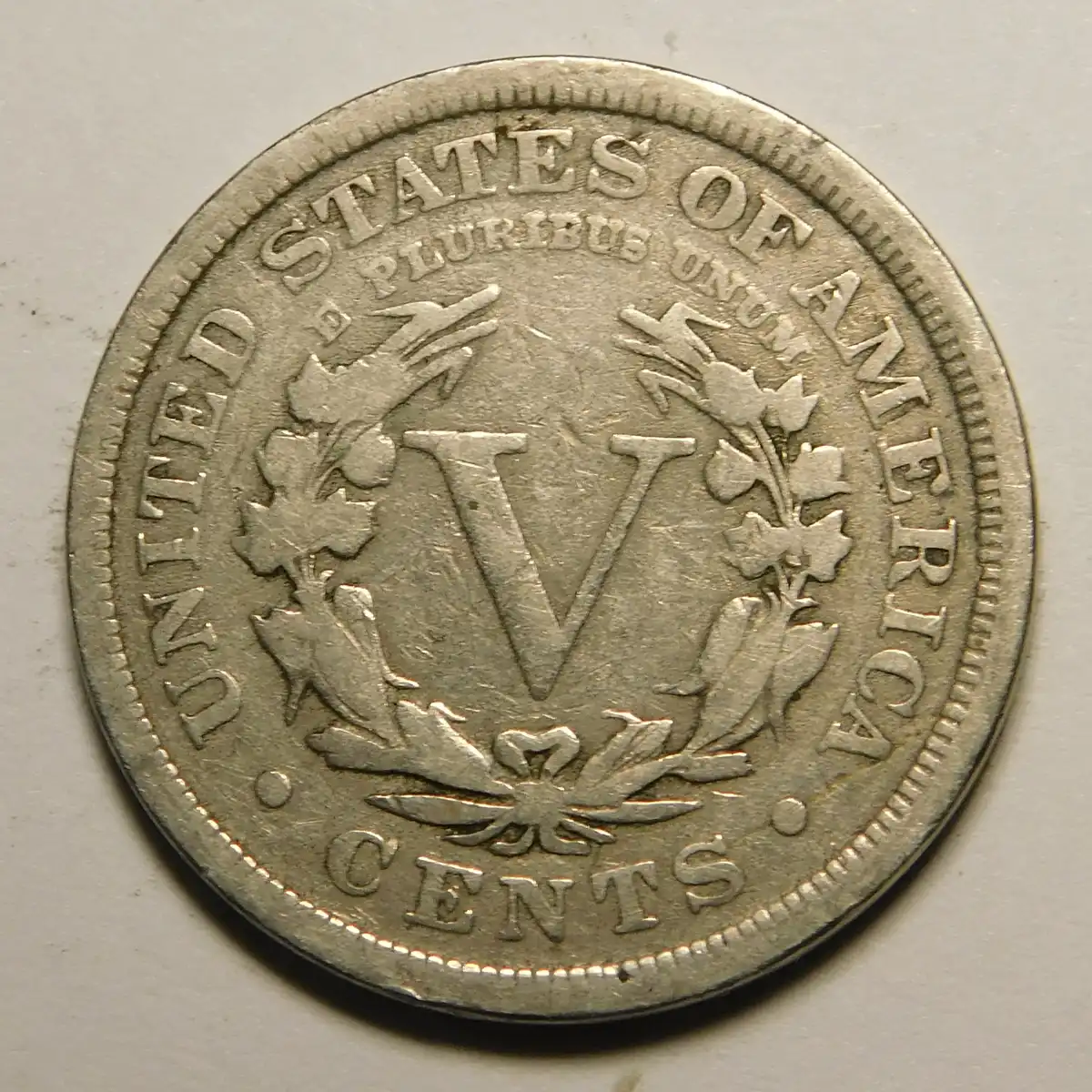 1899-Liberty-Nickel,-Struck-Thru-Or-Just-Damage?