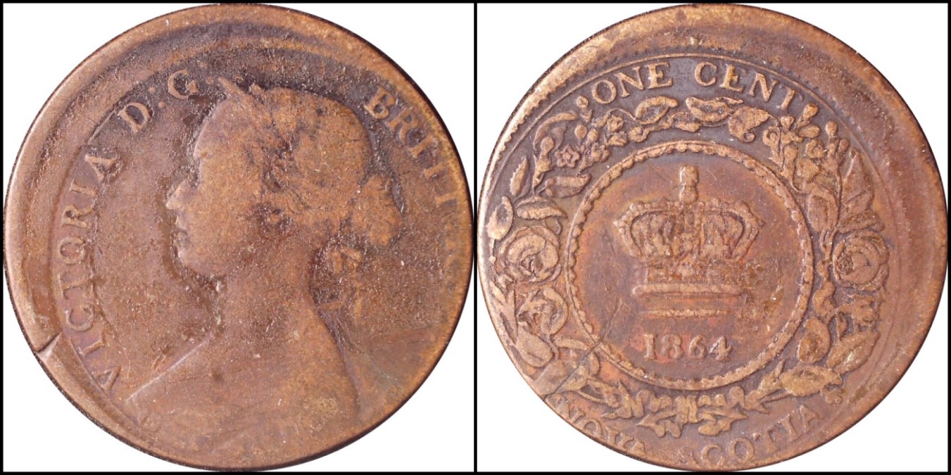 Large-Cent-1864-Nova-Scotia---Off-Center-Strike