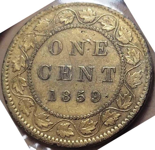 Brass-Colour-1859-Canada-Large-Cent
