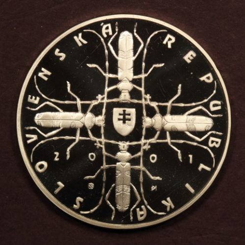 Slovakia-2001-500-Korun-Beetle-Cross-Unc-&-Proof