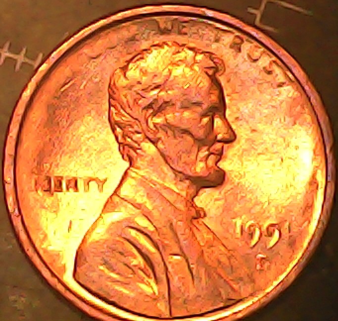 1991-D-Lincoln-Cent-Missing-Words-And-Numbers-On-Obverse