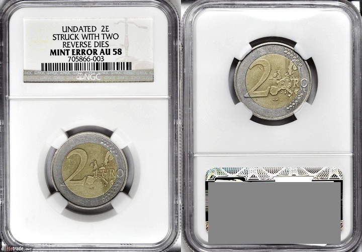 Undated-2-Euro-Struck-With-2-Reverse-Dies-NGC-AU-58
