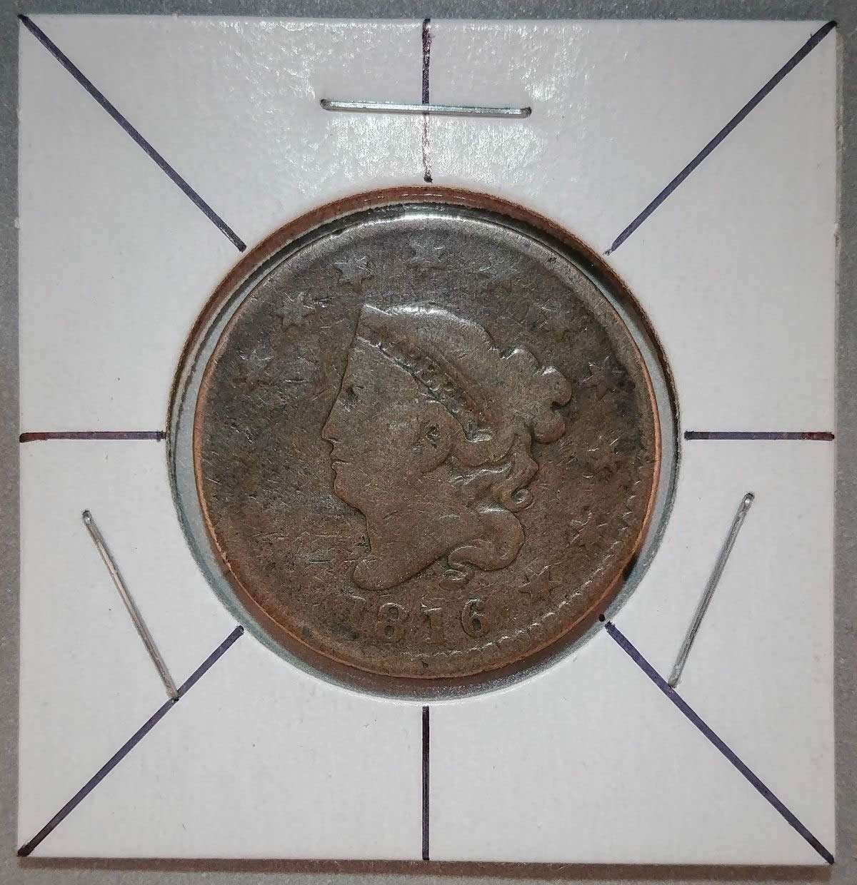1816-Coronet-Large-Cent-W/-Rotated-Die