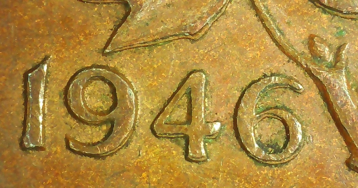 1946-Canadian-KGVI-Penny:-MD,-DDD?