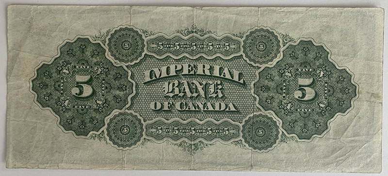 1920---$5-Imperial-Bank-Of-Canada---Grade-&-Value-Question