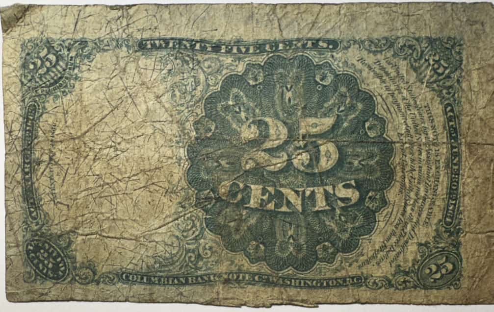 Look-What-I-Just-Found!-A-25-Cent-Fractional-Currency-Note-And-Fostoria-1$-Cash-Certificate!