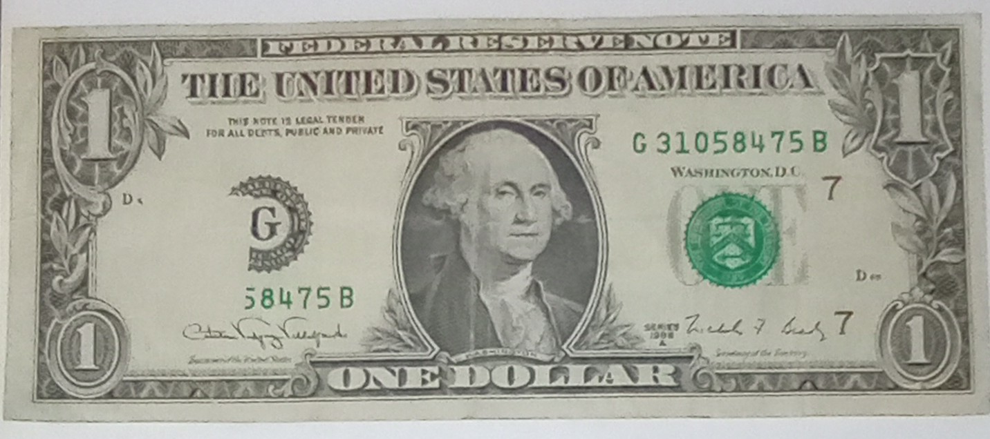 1988-1-Dollar-Bill-Paper-Note-Fold-Error
