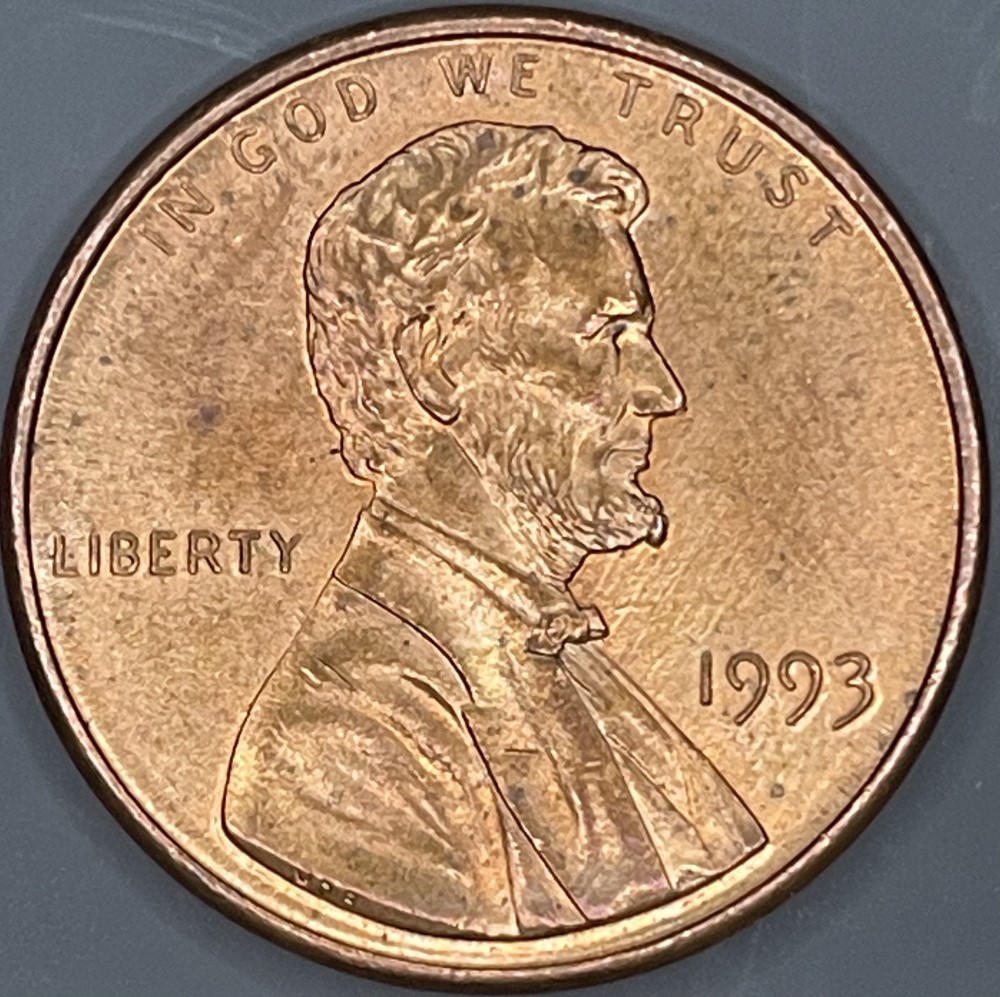 1993-Penny-With-Die-Chips-Lincoln's-Nose-And-Chin