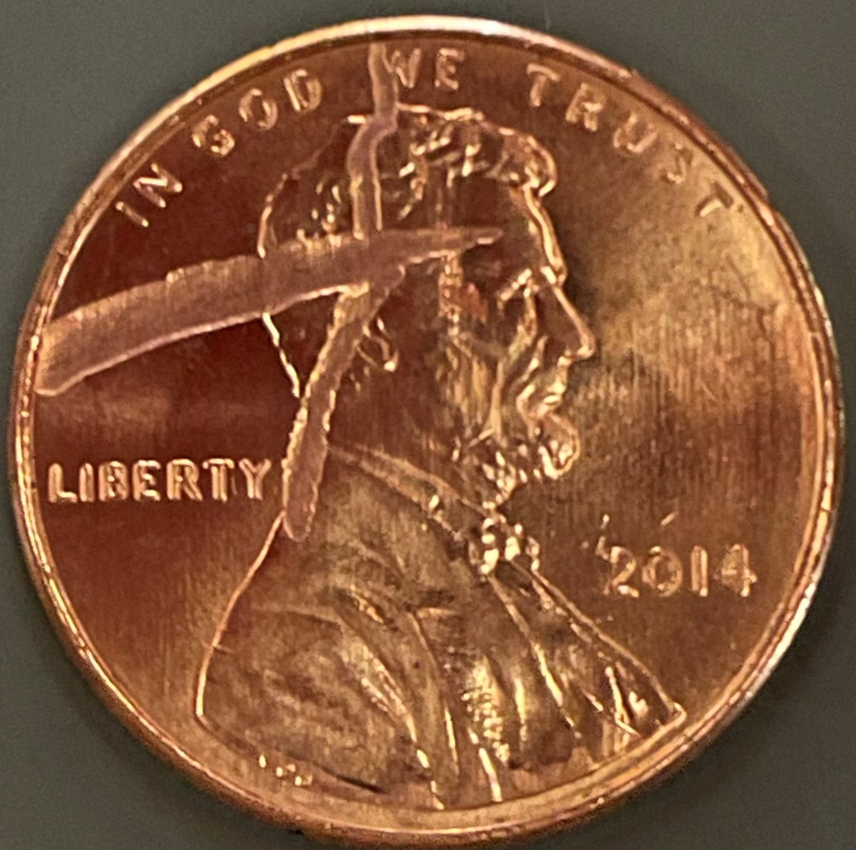 2014-Shield-Penny-With-Major-Strike-Thru-Obverse---Grade?