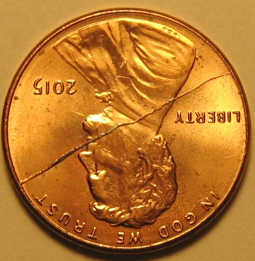 2015-P-Lincoln-Cent---Obverse-Bisecting-Rim-To-Rim-Die-Crack---Wow-!