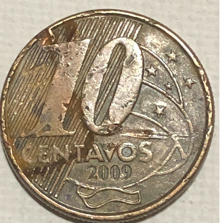 Brazil-10-Centavo-Coin,-2009---Doubled-Die