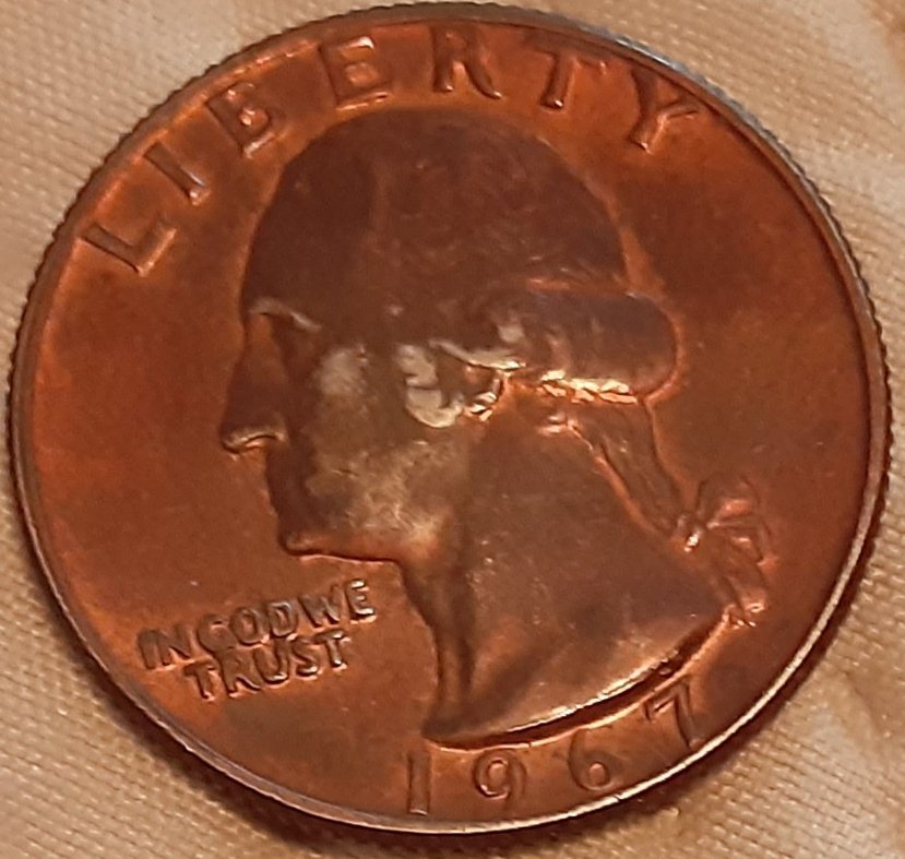 1967-Washington-Quarter---Toned-Or-No-Clad-?