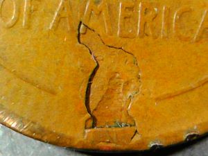 1928-Lincoln-Wheat-Cent---Cracked-Planchet-Or-Just--Post-Mint-Damage
