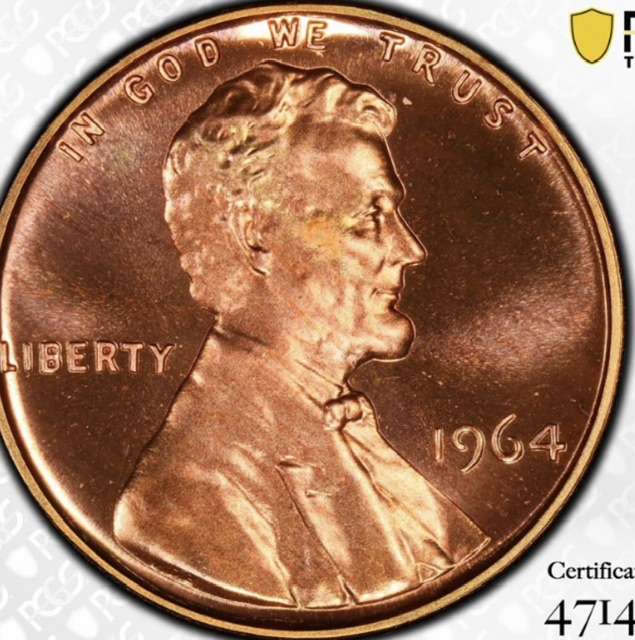 PCGS-Slabbed-Coin-With-A-Hair-Inside-1964-Cent