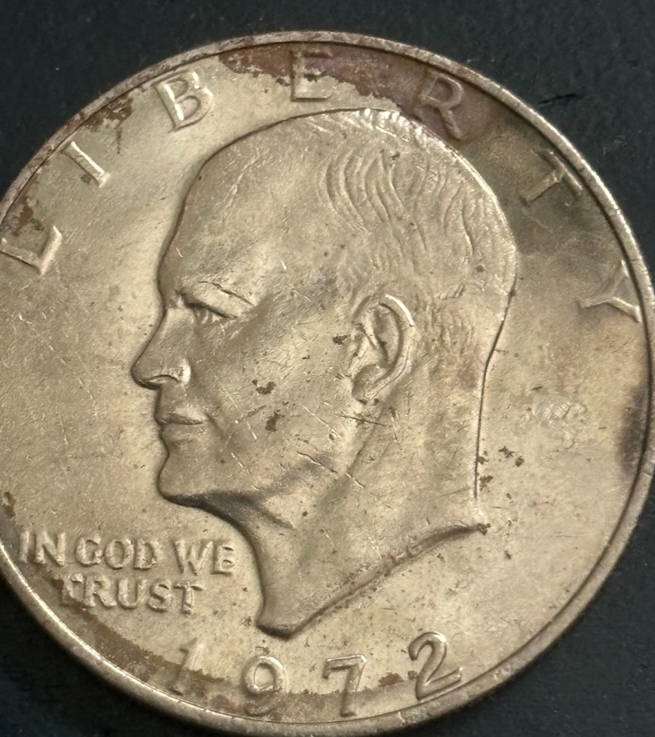 1972-Eisenhower-Dollar-Coin---What-Can-Cause-These-Craters-On-The-Coin?