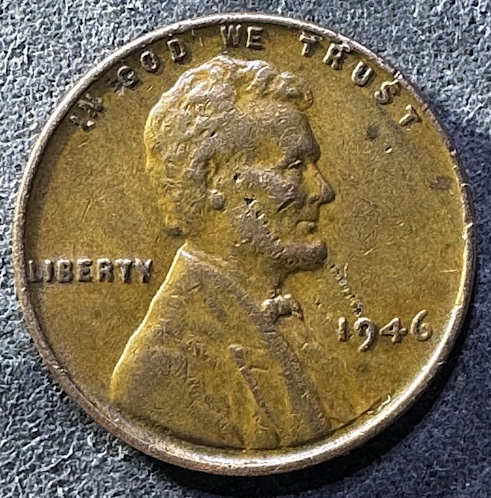1946-Lincoln-Wheat-Penny,-Die-Crack-On-Reverse.
