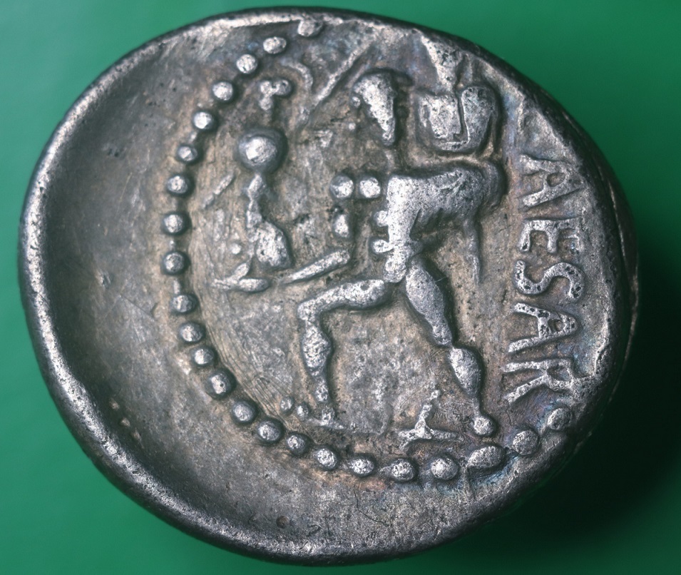 Julius-Caesar-Denarius.-47-46-Bc,-Mint-In-Africa.